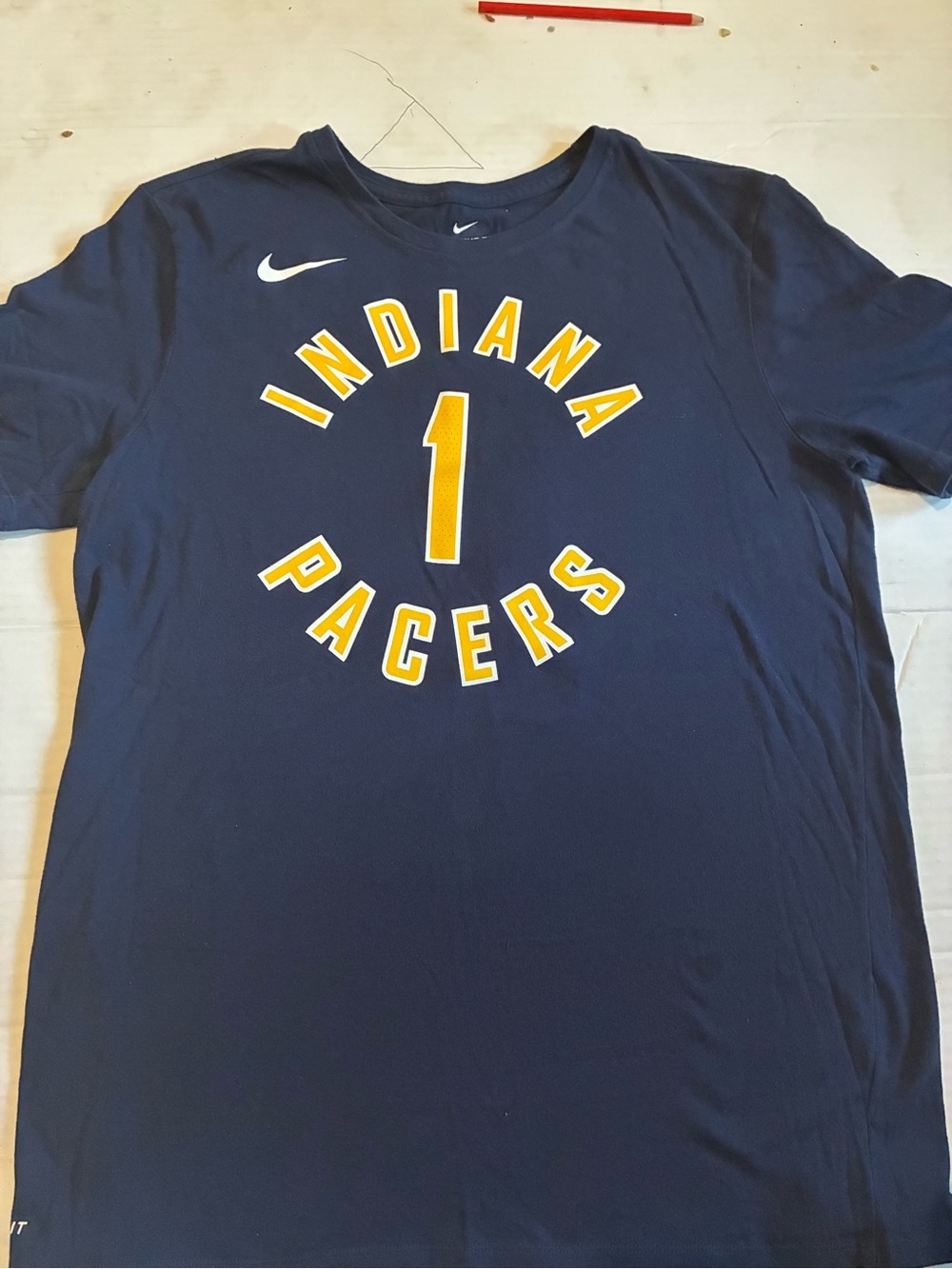 Nike Navy Indiana Pacers Number 1 Short Sleeve Tee